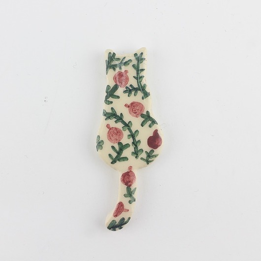 broszki Ceramiczna broszka kot malowany