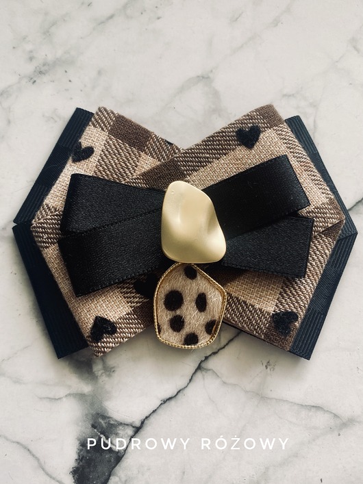 broszki Brosza w kolorach ziemi z ozdobą z printem zwierzęcym NEW