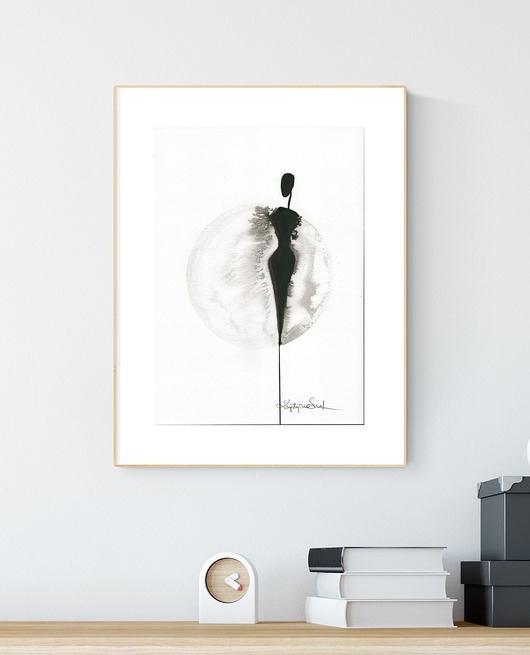 grafika A4  wykonana ręcznie, abstrakcja,  Krystyna Siwek Art