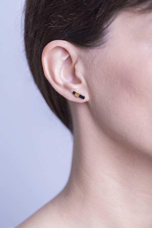 kolczyki/GOLD/ONYX/SHINE Daria Siwiak Jewellery