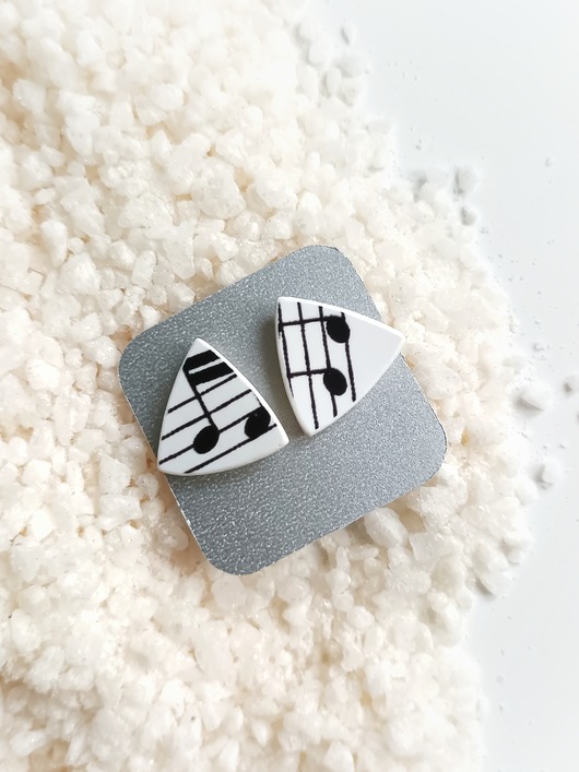 kolczyki ceramiczne Kolczyki ceramiczne w nuty