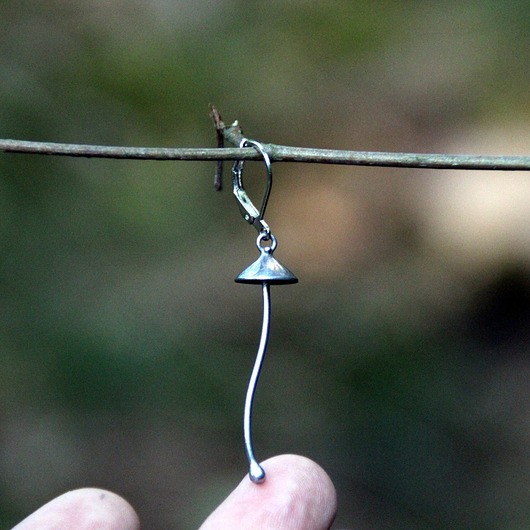 kolczyki - inne Łysiczka lancetowata kolzyk z motywem leśnym w stylu boho minimalistycznym