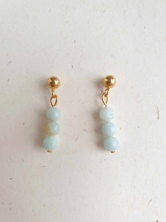 kolczyki z kamieniami Kolczyki DROPSY mini z amazonitem