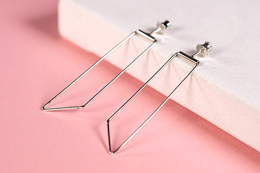 kolczyki srebrne Kolczyki srebrne  Ruchome Skosy  Kolekcja Minimal