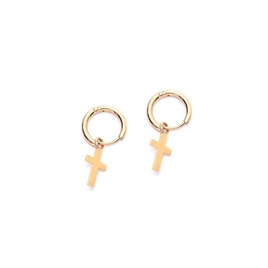 kolczyki - inne Krzyże - kolczyki koła ze stali szlachetnej