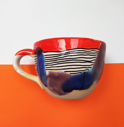 KUBEK 500ml duży kolorowy White Cup