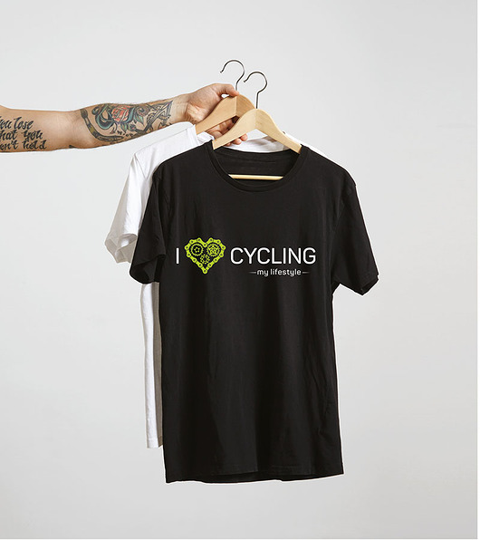 t-shirty męskie Koszulka T-SHIRT.  I love cycling - my lifestyle