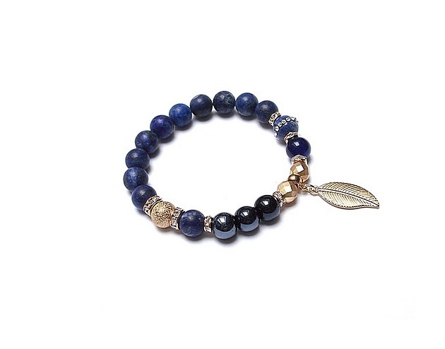 bransoletki z kamieni naturalnych Kolekcja Rich - Navy blue leaf /04.12.22/