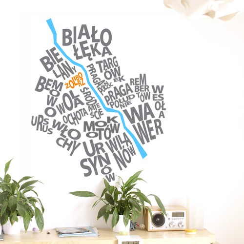 Warszawska naklejka ścienna ONE MUG A DAY