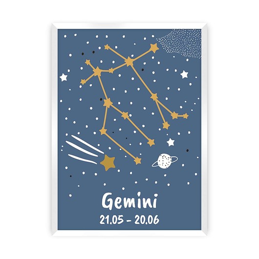 obrazy i plakaty do pokoju dziecięcego Obrazek Zodiac Gemini 30x40