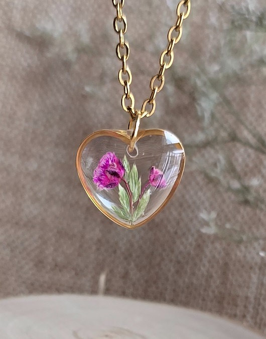 wisiory Zawieszka z prawdziwym kwiatem wisiorek różowe kwiaty