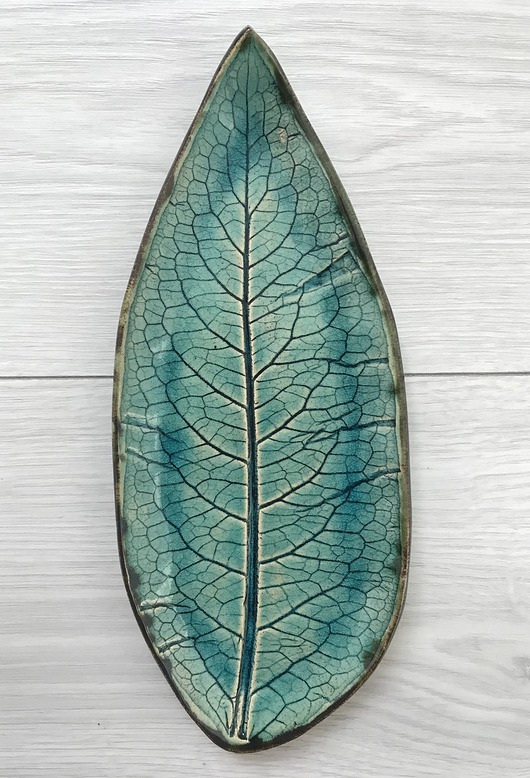 patery i talerze Ceramiczny talerzyk liść