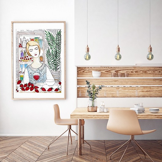 Plakat Truskawkowe wino  lulkaart