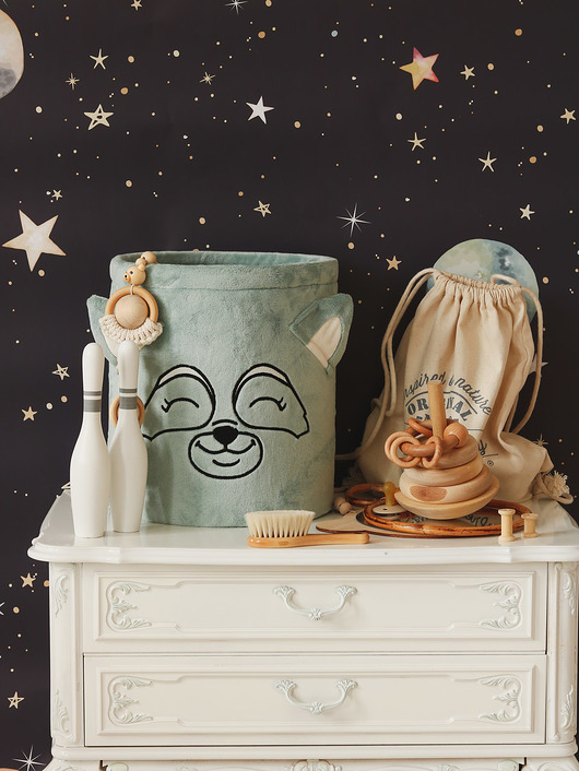 pojemniki na zabawki Kosz na zabawki mini Miętowy Szop