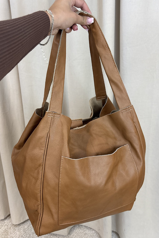 torby na ramię Skórzana torba Rebeca Camel