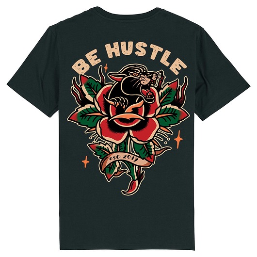 Koszulka czarna męska - unisex - Trad Panther BeHustle Apparel