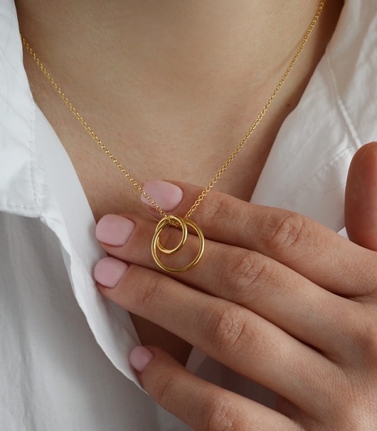 złote naszyjniki Naszyjnik z dwoma kółeczkami