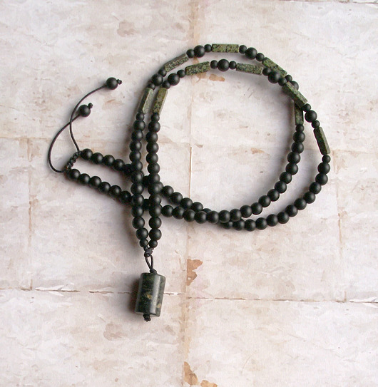 biżuteria męska UNIKAT: jaspis, turkus afrykański, onyks - naszyjnik męski / unisex