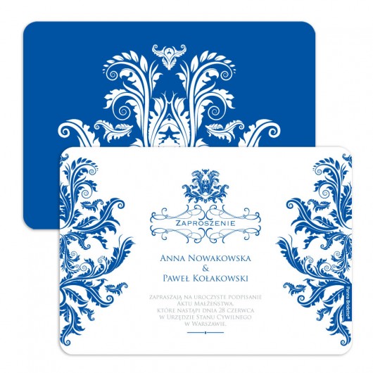 Zaproszenie Ślubne Kolekcja DAMASK WHITE Panna Bridette