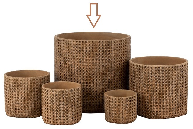 Osłonka, doniczka Rattan cementowa 26x23,5cm Home Design
