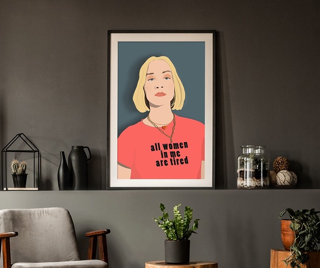 grafiki i ilustracje All women in me are tired