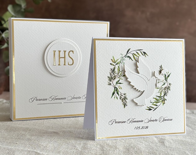 kartki na komunię Kartka na komunię z pudełkiem i kopertą, 102