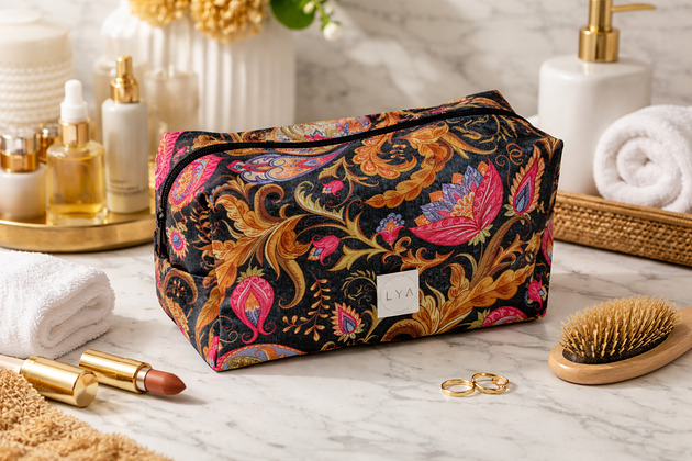 kosmetyczki Kosmetyczka kuferek duża saszetka wodoodporna etui organizer paisley