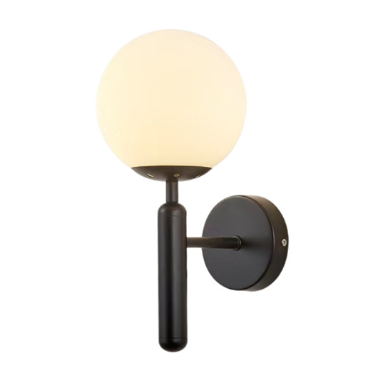 kinkiety Kinkiet lampa ścienna lampa na ścianę czarna szklana kula LED E27