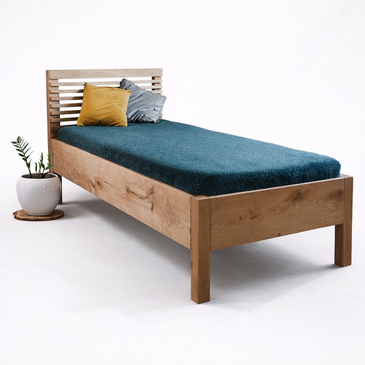 łóżka Dębowe łóżko pojedyncze drewniane - BD1