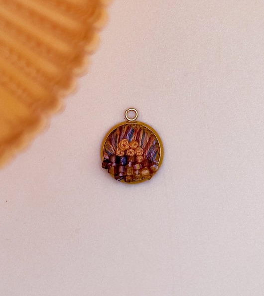 wisiory Medalion Wschody z koralikami /Seria Kolory Bałtyku