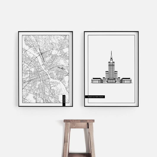 plakaty Zestaw 2 plakatów - Plakat Polska - Warszawa