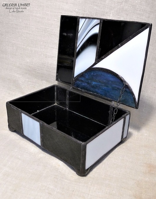pojemniki na biżuterię Elegancka ręcznie robiona witrażowa szkatułka na biżuterię Prezent lux