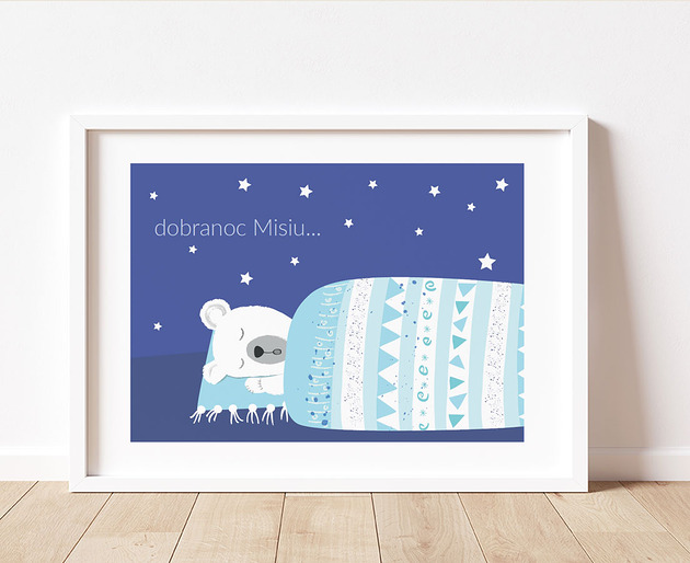 obrazy i plakaty do pokoju dziecięcego Plakat do pokoju dziecka, śpiący miś