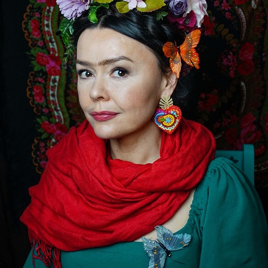 Kolekcja Frida - kolczyki kolorowe serca Mró Soutache
