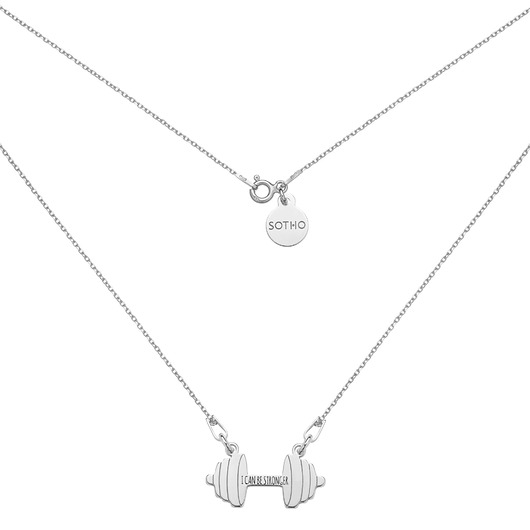 srebrne naszyjniki Srebrny naszyjnik sztanga I CAN BE STRONGER