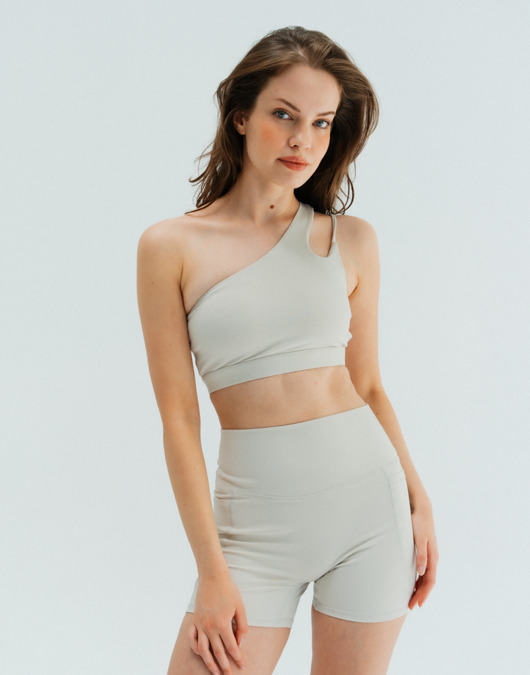 biustonosze damskie Stanik do jogi GLAM - creamy white