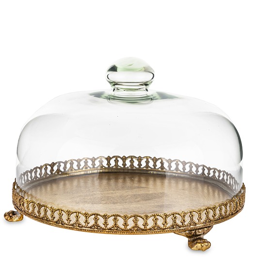 patery i talerze Taca patera okrągła z kloszem 17x25x25 cm OMBRA