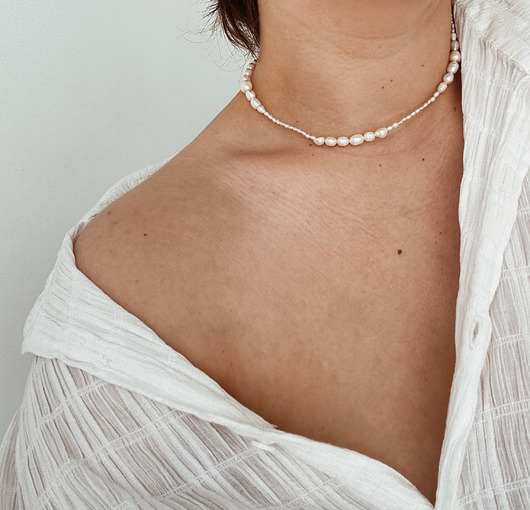 złote naszyjniki Naszyjnik z pereł naturalnych