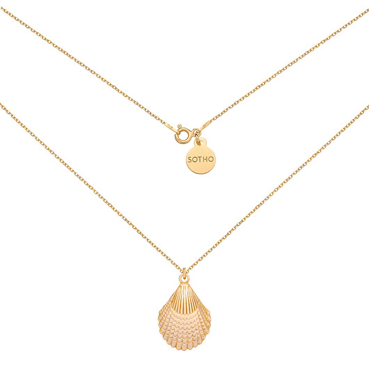 złote naszyjniki Złoty naszyjnik z muszlą