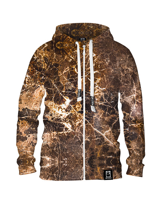 bluzy męskie Męska Bluza Expres Zamek DR.CROW Marble Brown