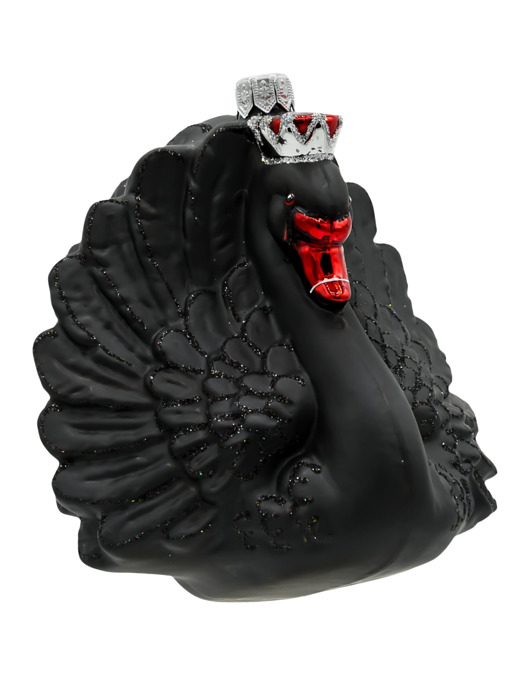 ozdoby choinkowe Bombka choinkowa: Królewski Łabędź w koronie: czarny