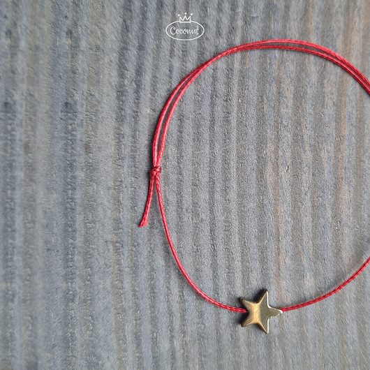 bransoletki na sznurku Bransoletka STAR gwiazdka hematyt