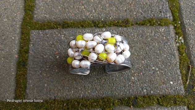bransoletki wire wrapping Wiosenna  - bransoletka regulowana