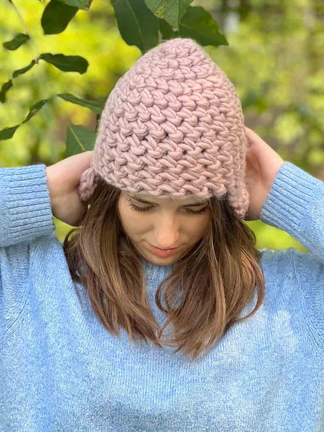 czapki damskie 100%  MERINO czapka uszatka