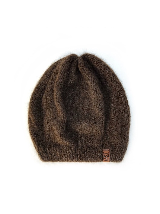czapki damskie Ciemno brązowa lekka czapka beret