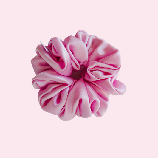 gumki do włosów Gumka jedwabna, scrunchie, frotka pudrowy róż MAXI