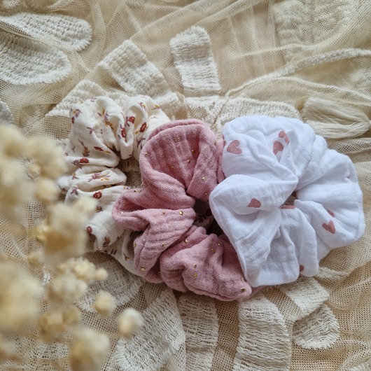 gumki do włosów Zestaw 3 scrunchie