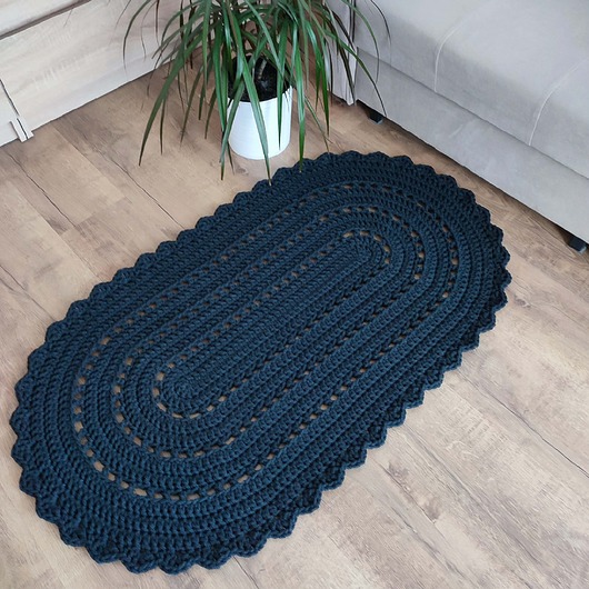dywany Dywan owalny ze sznurka szydełkowy 70cmx130cm