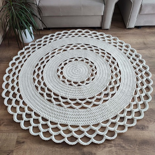 dywany Dywan szydełkowy okrągły ze sznurka 150cm