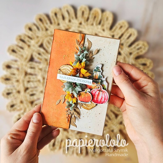 kartki scrapbooking Jesienna kartka urodzinowa A6